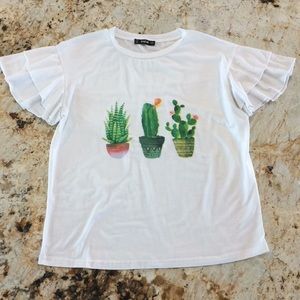 Flowy-Sleeve Succulent Tee